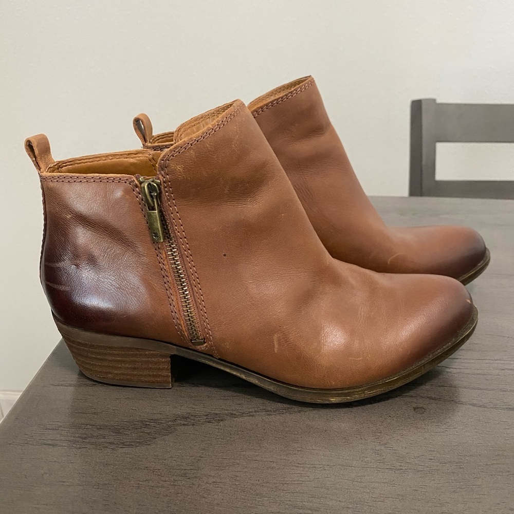 Lucky Brand Basel Leather Ankle Boots Size 9